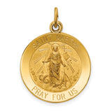 Saris and Things 14k Yellow Gold Solid Saint Martha Medal Charm Pendant