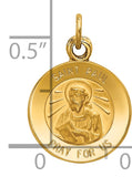 Saris and Things 14k Yellow Gold Solid Saint Paul Medal Charm Pendant