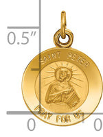Saris and Things 14k Yellow Gold Solid Saint Peter Medal Charm Pendant
