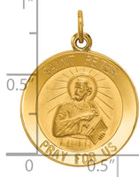 Saris and Things 14k Yellow Gold Solid Saint Peter Medal Charm Pendant