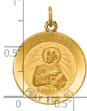 Saris and Things 14k Yellow Gold Solid Saint Peter Medal Charm Pendant