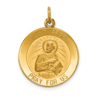 Saris and Things 14k Yellow Gold Solid Saint Peter Medal Charm Pendant