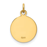 Saris and Things 14k Yellow Gold Solid Saint Roch Medal Charm Pendant