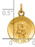 Saris and Things 14k Yellow Gold Solid Saint Roch Medal Charm Pendant