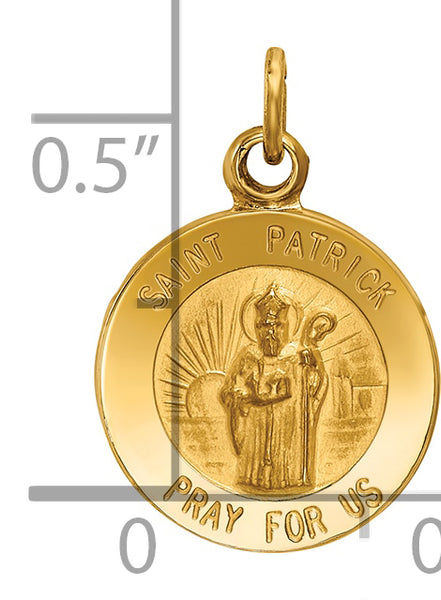 Saris and Things 14k Yellow Gold Solid Saint Patrick Medal Charm Pendant