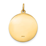 Saris and Things 14k Yellow Gold Solid Saint Luke Medal Charm Pendant