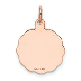 Saris and Things 14k Rose Gold Solid Saint Christopher Medal Charm Pendant