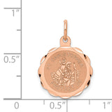 Saris and Things 14k Rose Gold Solid Saint Christopher Medal Charm Pendant