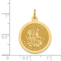 Saris and Things 14k Yellow Gold Saint George Medal Charm Pendant