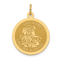 Saris and Things 14k Yellow Gold Saint George Medal Charm Pendant