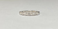 Sterling Silver Genuine .10 Carat Single-cut Diamond Round Beaded Band Ring