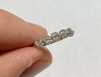 Sterling Silver Genuine .10 Carat Single-cut Diamond Round Beaded Band Ring