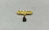 14Kt Yellow Gold "God Bless Me" with Genuine Azabache & Coral Baby Pin