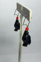 Vintage 1960's New Old Stock Gold Filled Blackamoor Earrings