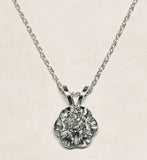 Vintage 14 Karat White Gold 0.15 Carat G-SI Diamond Buttercup Pendant with 18" Chain