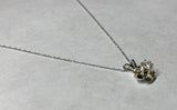 Vintage 14 Karat White Gold 0.15 Carat G-SI Diamond Buttercup Pendant with 18" Chain