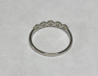 Sterling Silver Genuine .10 Carat Single-cut Diamond Round Beaded Band Ring