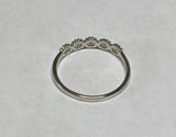 Sterling Silver Genuine .10 Carat Single-cut Diamond Round Beaded Band Ring