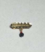 14Kt Gold Dios Me Bendiga with Genuine Azabache Baby Pin