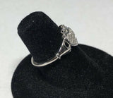 Sterling Silver Genuine 0.15 ctw Diamond Ladies Claddagh Ring