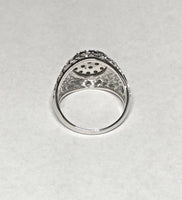 Sterling Silver Genuine 5/8 Carat TW Diamond Kentucky Cluster Man's Ring