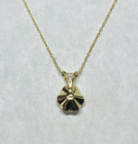 14K Yellow Gold Genuine 0.14 Carat TW Diamond Cluster Pendant with 18" Chain