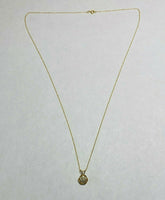 14K Yellow Gold Genuine 0.14 Carat TW Diamond Cluster Pendant with 18" Chain