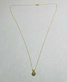 14K Yellow Gold Genuine 0.14 Carat TW Diamond Cluster Pendant with 18" Chain