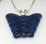 Brand New Sterling Silver Genuine Lapis Lazuli Butterfly Pendant with 18" Chain