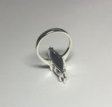 Sterling Silver Genuine Marquise-cut Black Onyx Ladies Solitaire Ring