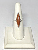 Sterling Silver Marquise-cut Goldstone Venturina Ladies Solitaire Ring