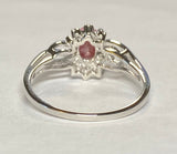 Sterling Silver 925 Hand Carved Pink Scarab & 8 Genuine Diamonds Ladies Ring