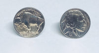 Buffalo Nickel Coin Cufflinks with Soldered Sterling Silver Backs