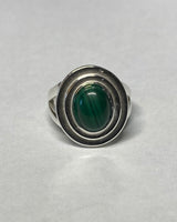 Sterling Silver Genuine Gemstone 10mm x 8mm Oval Stepped Cabochon Ring (Choose Your Gemstone)