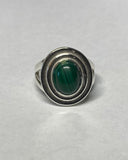 Sterling Silver Genuine Gemstone 10mm x 8mm Oval Stepped Cabochon Ring (Choose Your Gemstone)