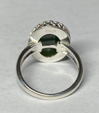 Sterling Silver Genuine Oval Cabochon Nephrite Jade 18mm x 13mm Ladies Ring