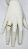 Sterling Silver Genuine 10mm x 5mm Marquise Cabochon Pink Coral Ladies Ring