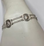 Sterling Silver Catholic Saints 11mm 8 1/2" Bracelet