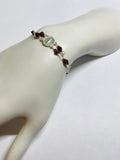 Sterling Silver Genuine Azabache Jet-Coral "Santa Barbara" Medal Bracelet