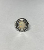 Sterling Silver Genuine Gemstone 10mm x 8mm Oval Stepped Cabochon Ring (Choose Your Gemstone)