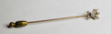 Vintage 18K Gold Edwardian Diamond & Sapphire Fleur-de-Lis Tie Stick Pin c. 1900