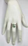 Sterling Silver Genuine Burmese Jadeite 8mm x 6mm Cabochon Bypass Ladies Ring