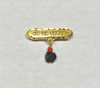 14Kt Gold "No Me Beses" with Genuine Azabache Baby Pin