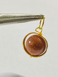 14 Karat Yellow Gold Goldstone Venturina Spinner Bead Circle Charm (4mm, 6mm or 8mm Size)