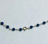 Estate Sale Vintage 14K Yellow Gold Filled Genuine 4mm Lapis Lazuli 17.5" Necklace