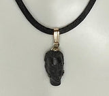 Vintage 1960's Blackamoor Pendant on 18" Black Silk Cord Necklace