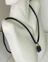 Vintage 1960's Blackamoor Pendant on 18" Black Silk Cord Necklace