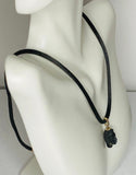 Vintage 1960's Blackamoor Pendant on 18" Black Silk Cord Necklace