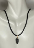 Vintage 1960's Blackamoor Pendant on 18" Black Silk Cord Necklace