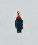 Vintage 1960's New Old Stock 14K Gold Filled Blackamoor & Faux Coral Pendant